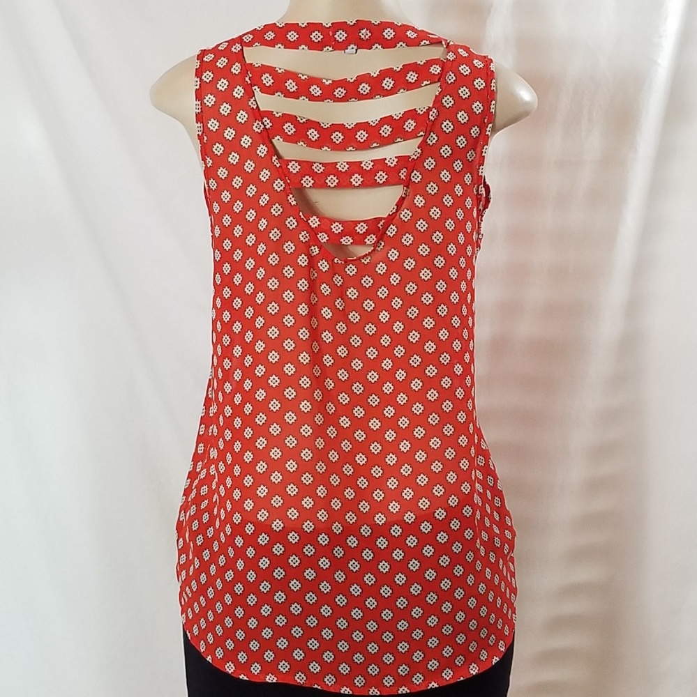 B_envied Orange Lattice Back Tank - Picture 2 of 6